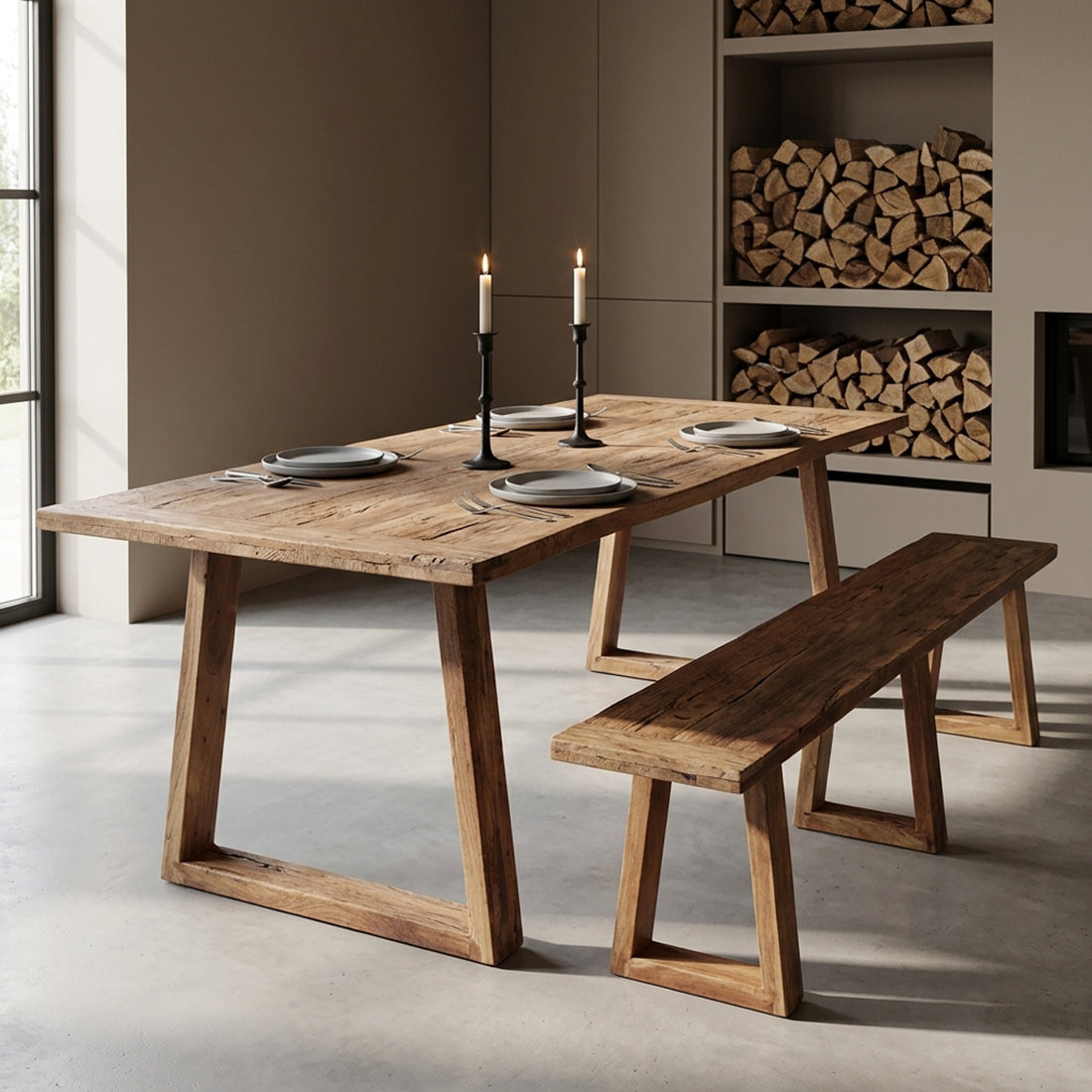 Table à manger en teck Farmwood 200 cm Raw Materials