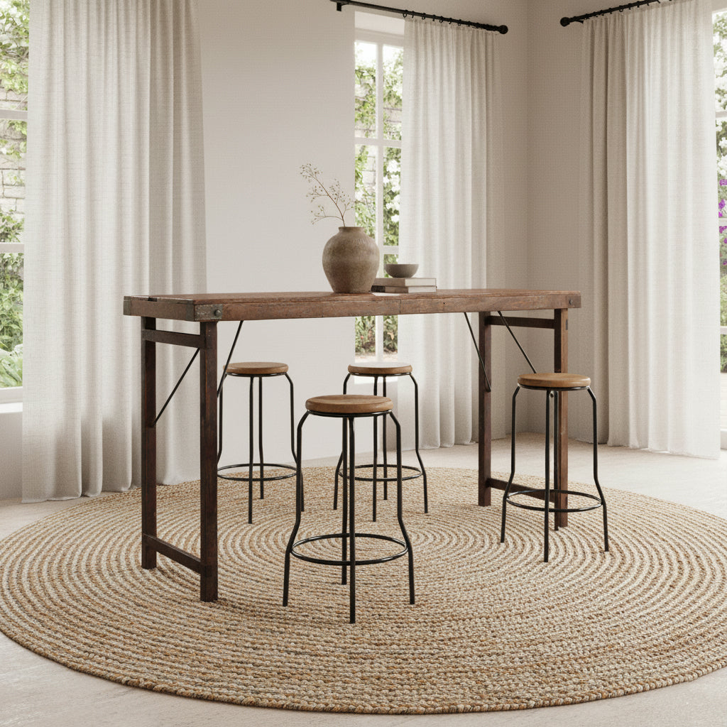 Table de marché en bois marron, pliable Raw Materials