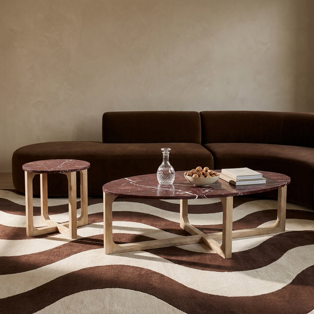 Table d’appoint ronde en marbre « Cherry » Raw Materials