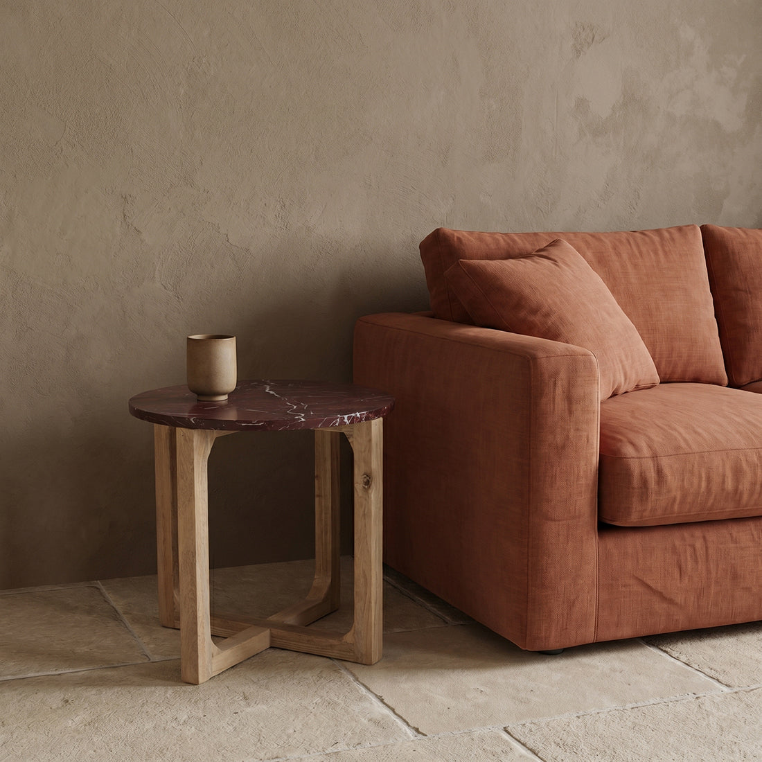 Table d’appoint ronde en marbre « Cherry » Raw Materials