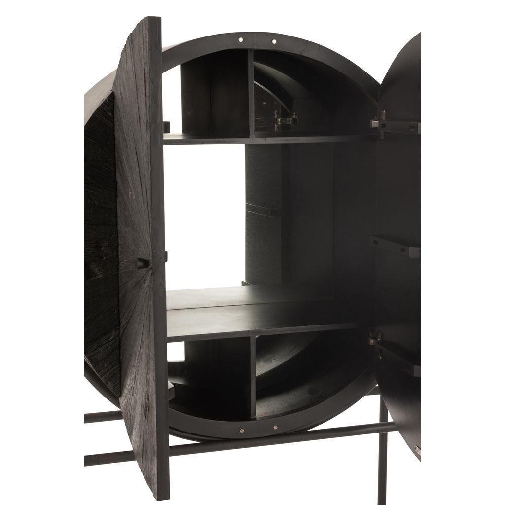 Armoire Shanil Bois Recyclé Noir J-Line