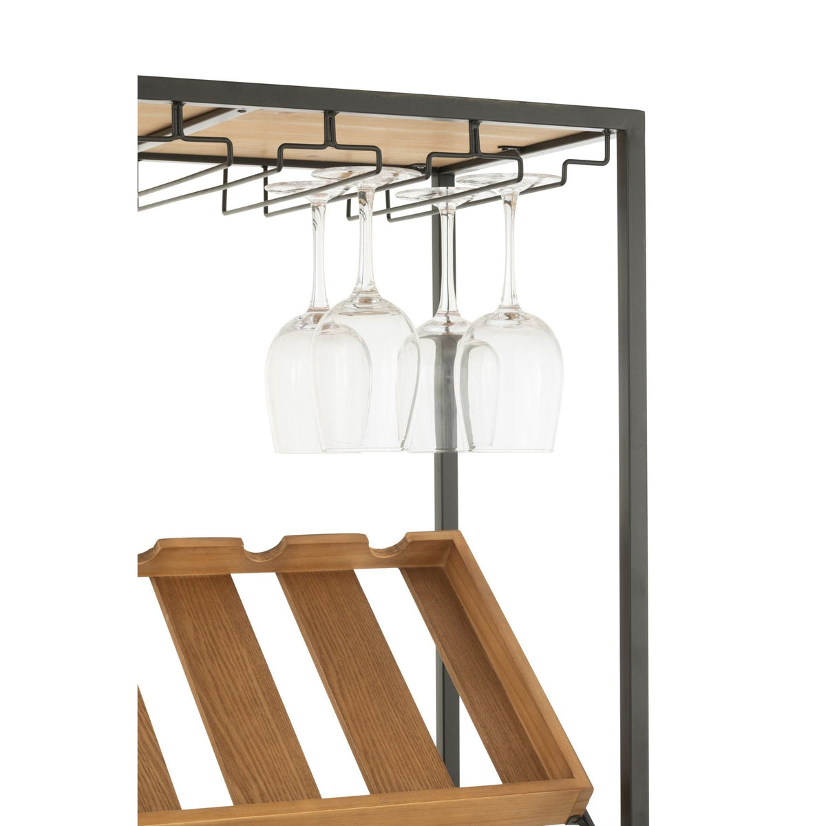 Meuble bar Wine Placage Naturel/Noir Large J-Line