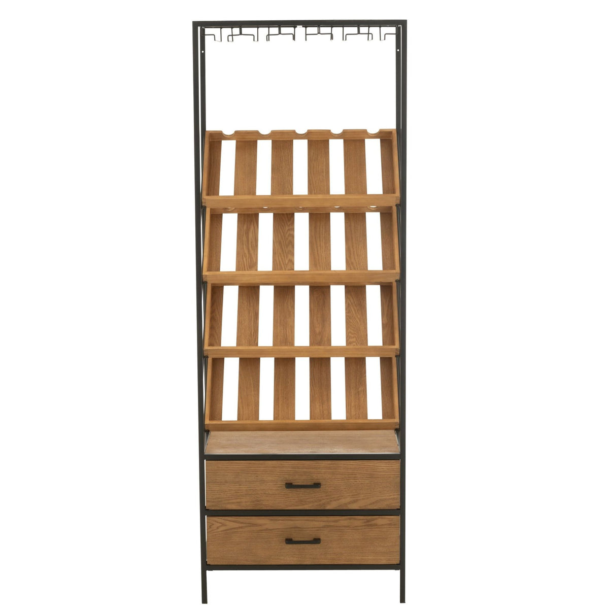 Meuble bar Wine Placage Naturel/Noir Large J-Line