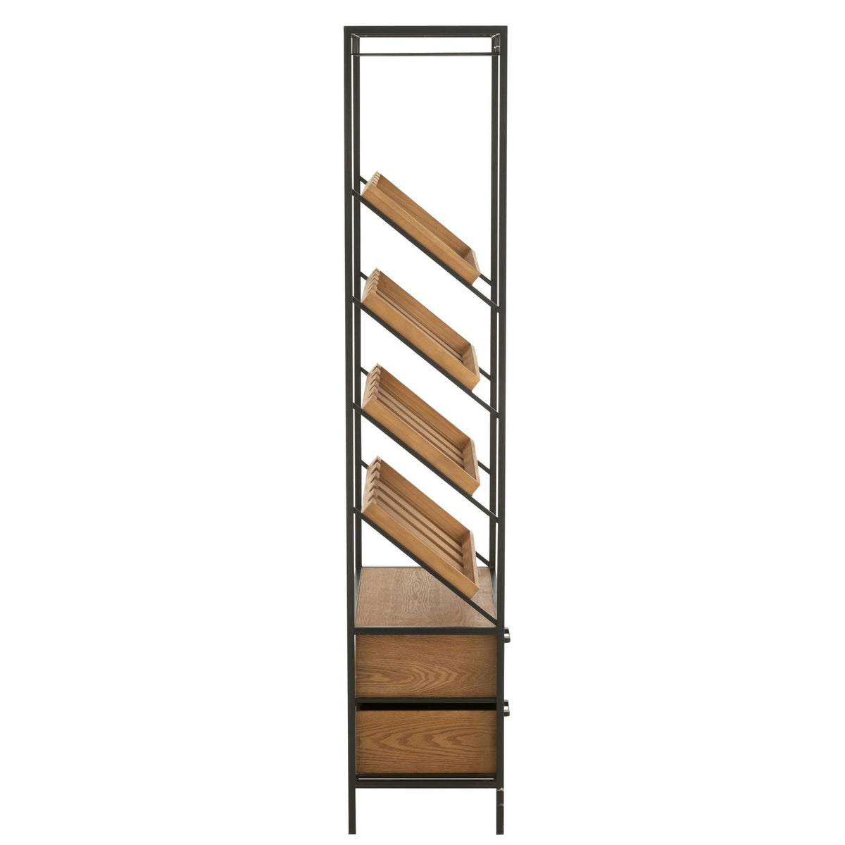 Meuble bar Wine Placage Naturel/Noir Large J-Line