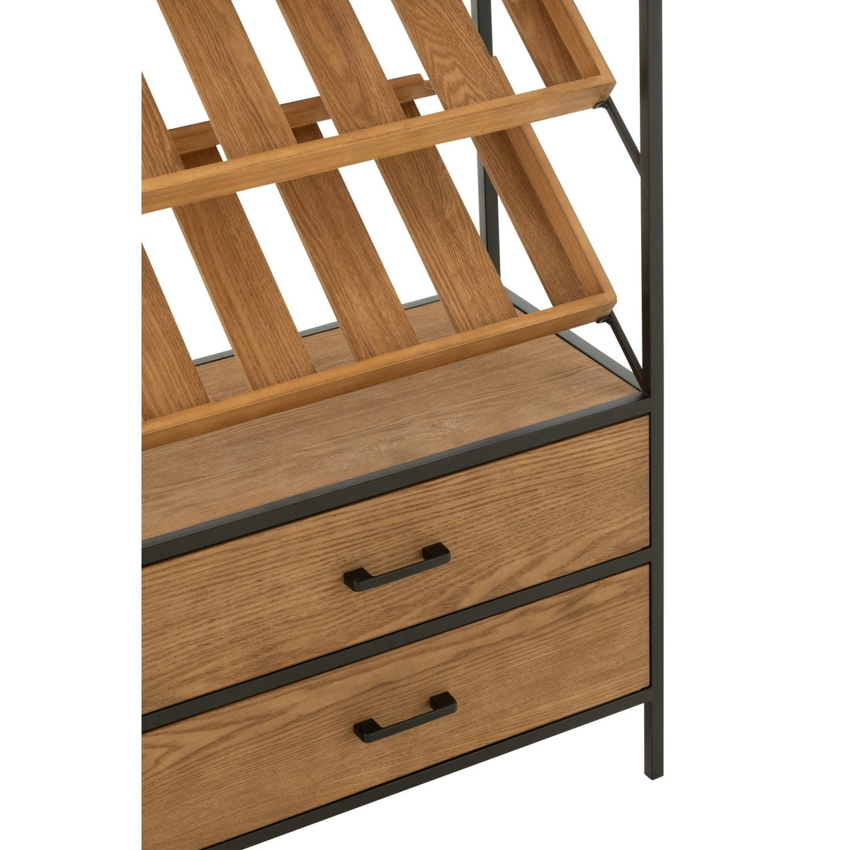 Meuble bar Wine Placage Naturel/Noir Large J-Line
