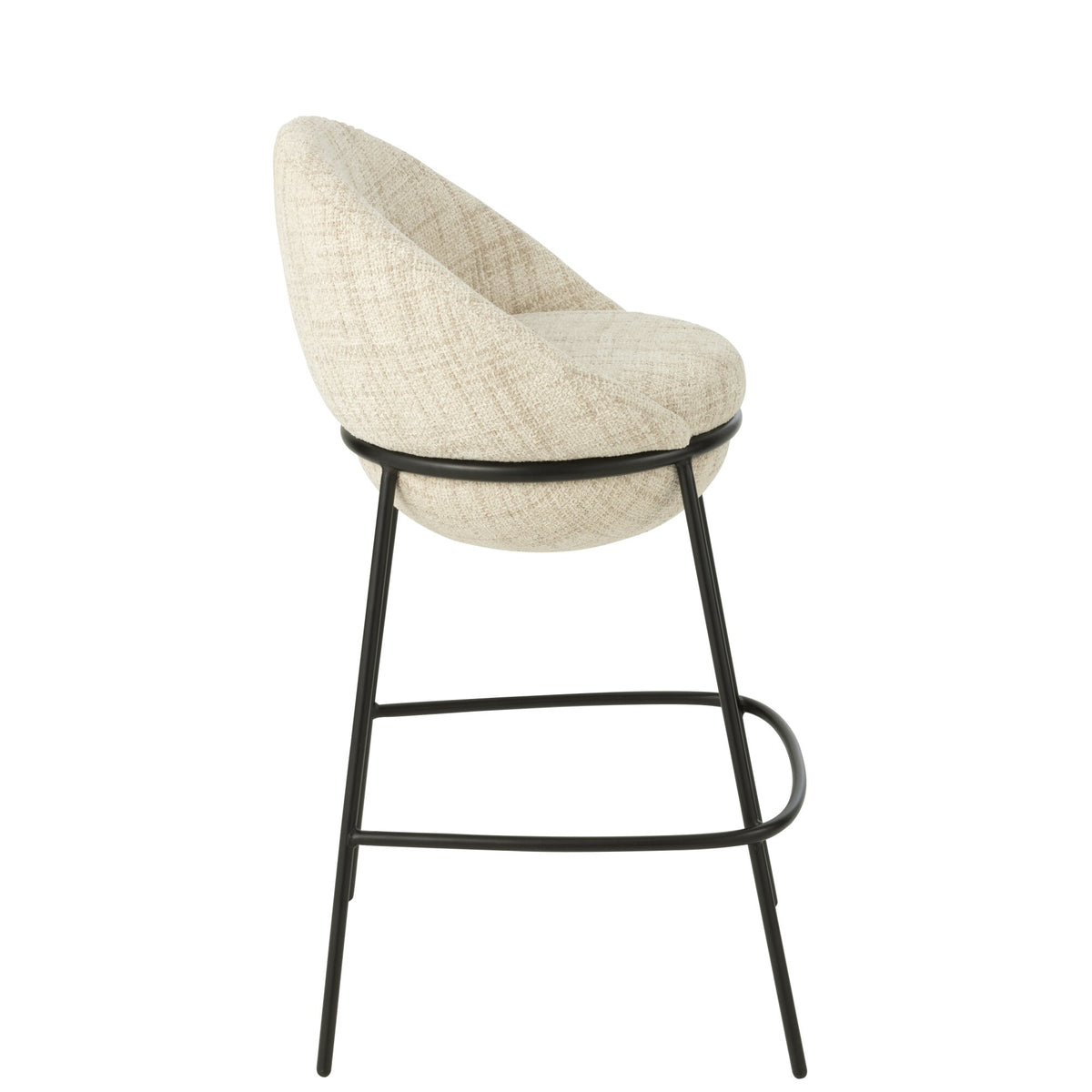 Tabouret de bar en fer beige/noir - J-Line