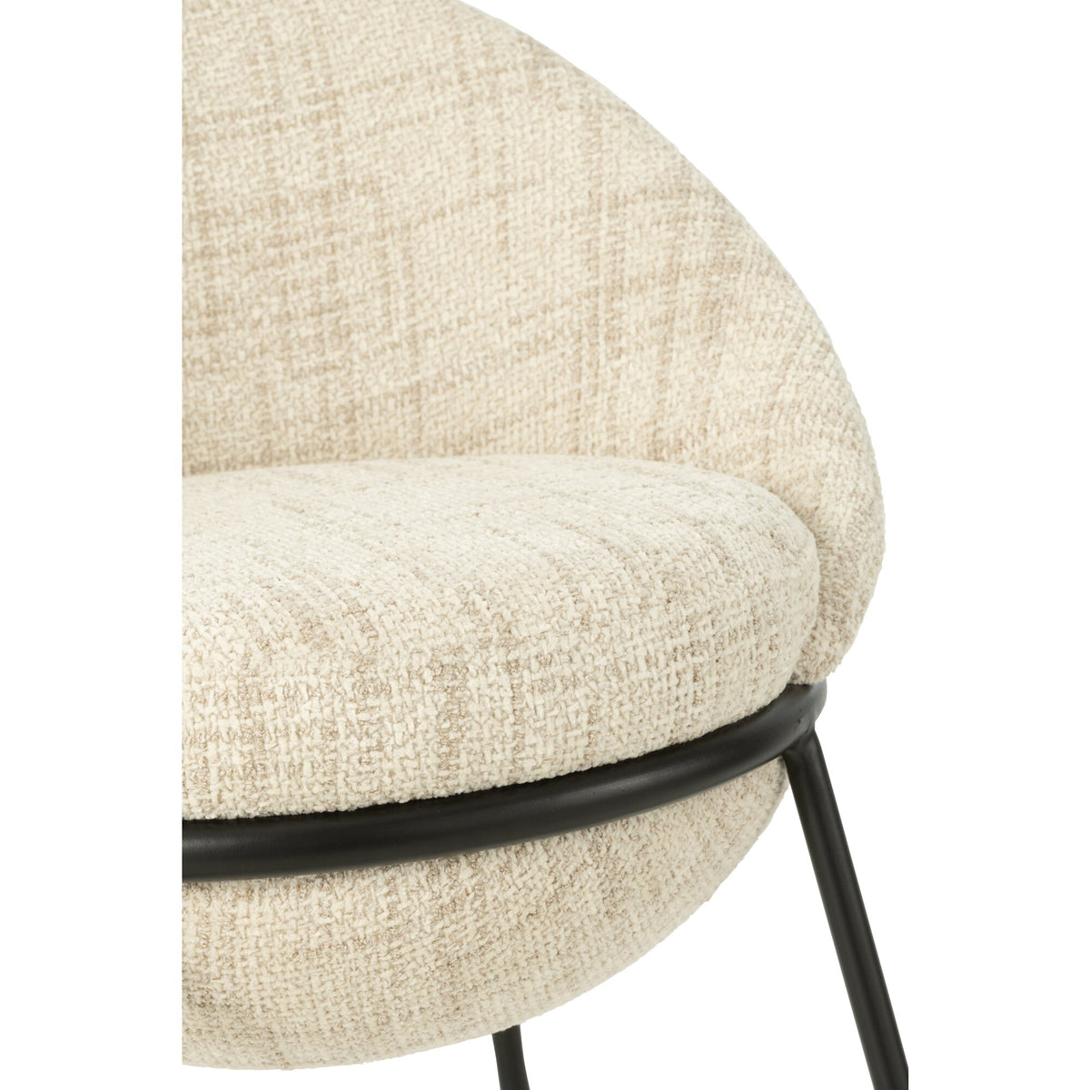 Tabouret de bar en fer beige/noir - J-Line