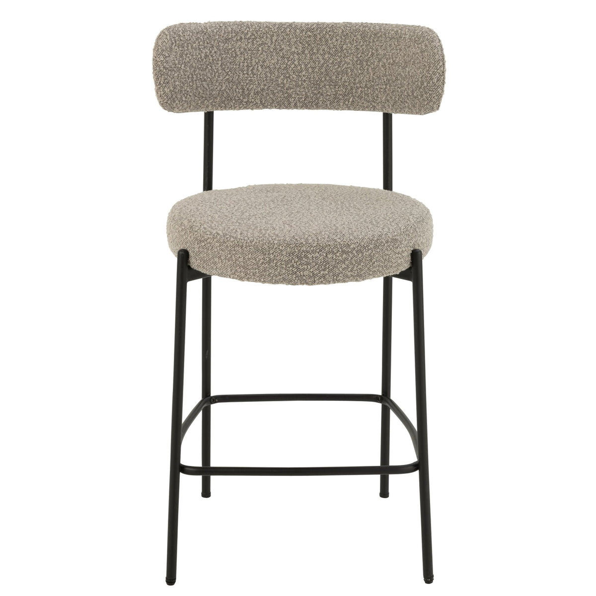 Tabouret de bar Boucle Multiplex/Polyester Gris/Noir J-Line