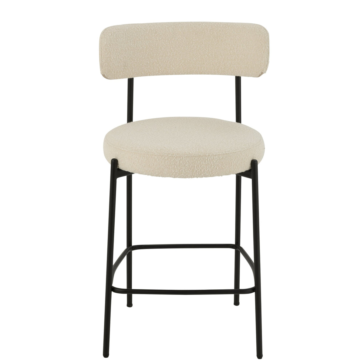 Chaise de bar Boucle Multiplex/Polyester Blanc/Noir J-Line
