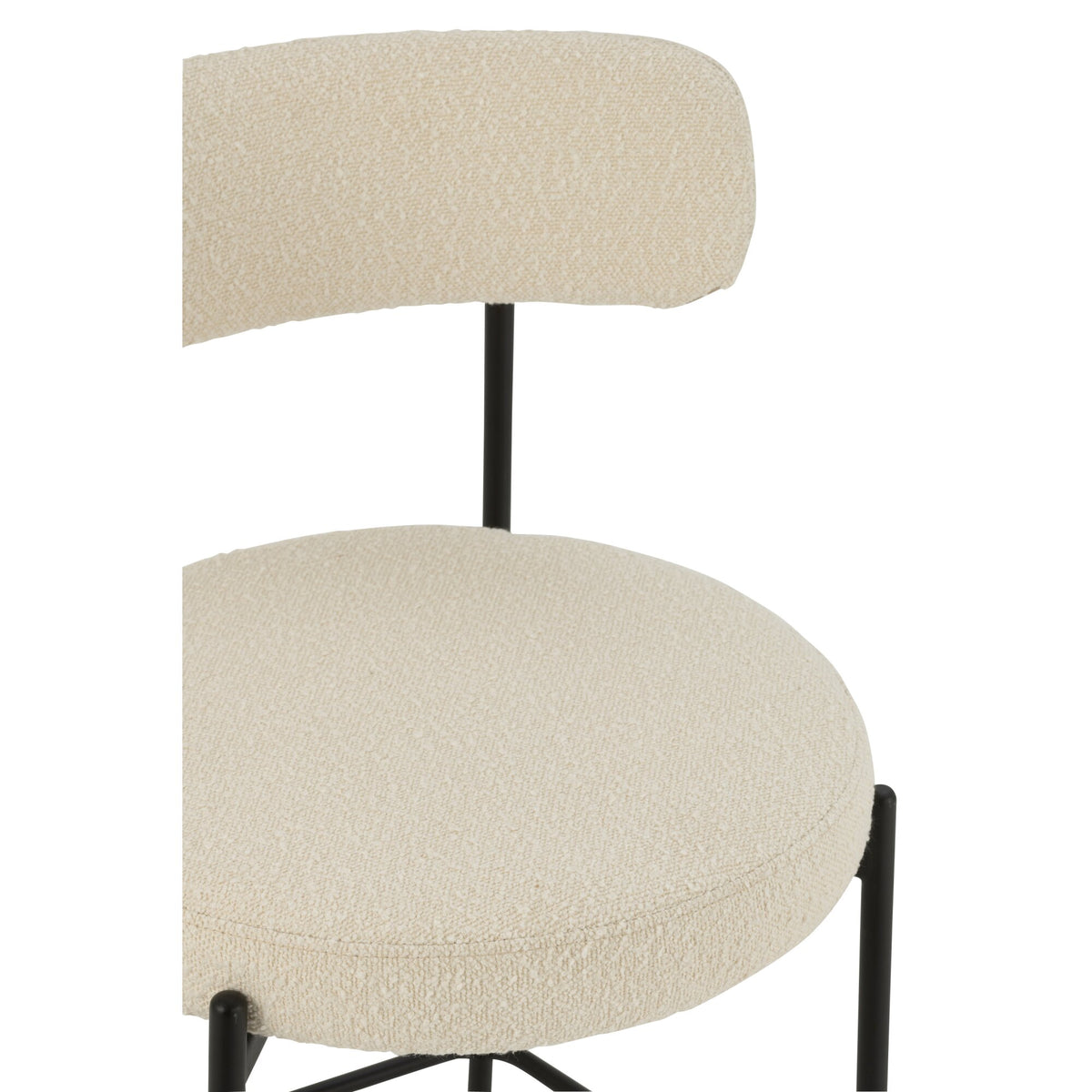 Chaise de bar Boucle Multiplex/Polyester Blanc/Noir J-Line