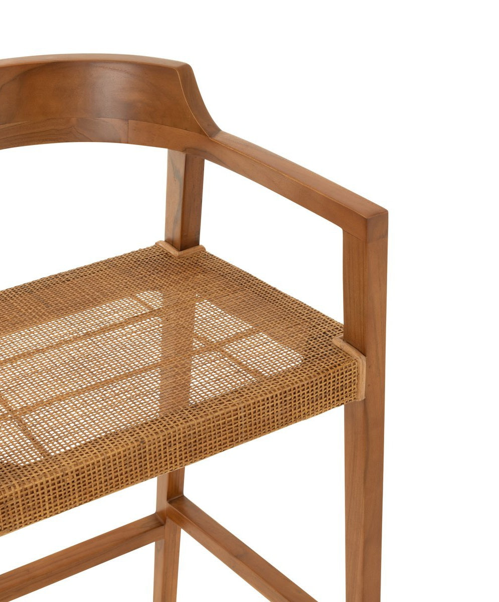 Tabouret de bar Emma Teck Marron J-Line