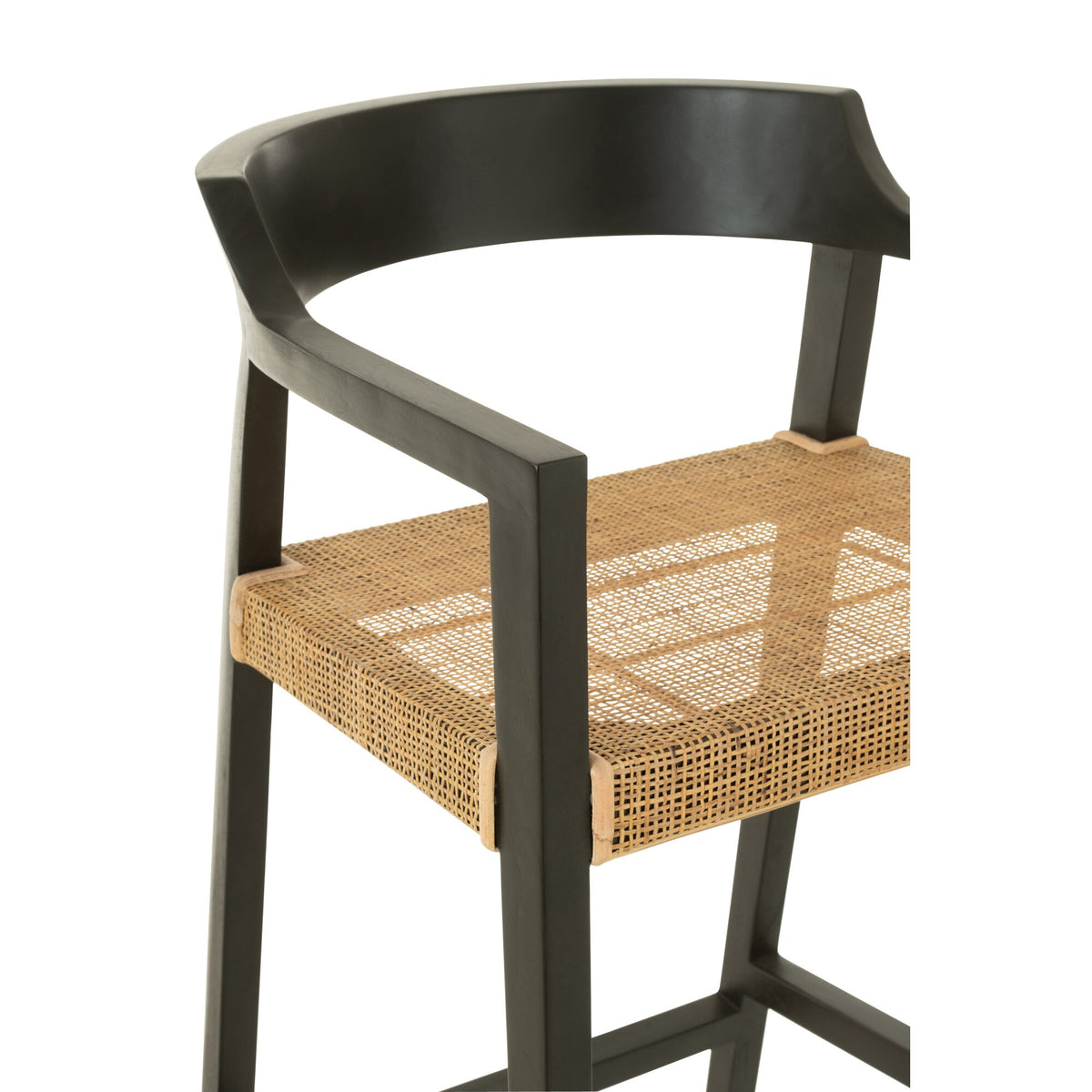 Chaise de bar Emma Teck Noir Marron J-Line