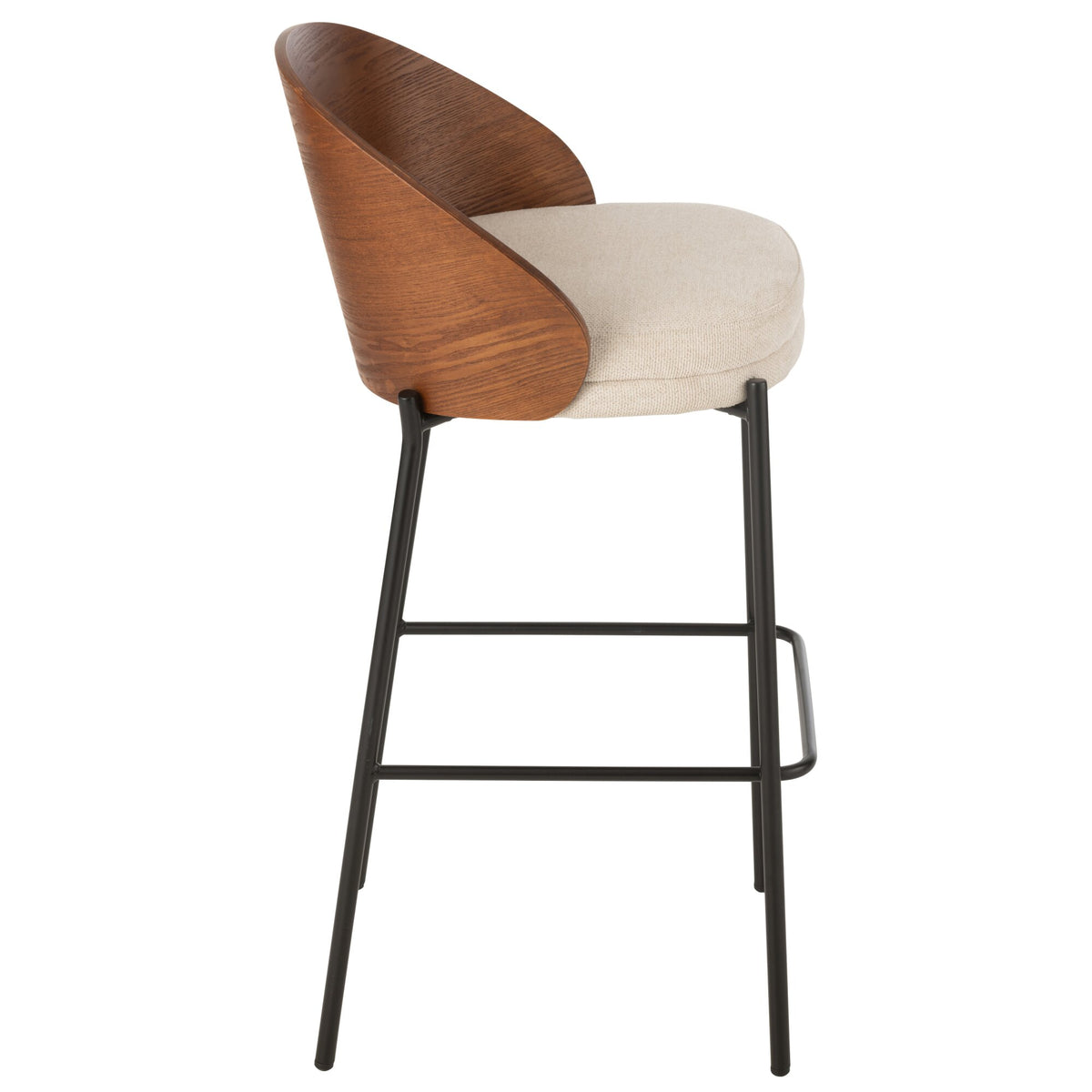 Tabouret de bar Lone Multiplex/Métal Marron/Beige J-Line