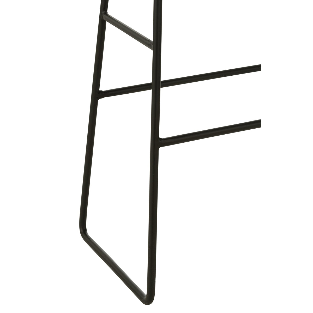 Tabouret de bar rectangulaire en teck recyclé noir, grand modèle, J-Line