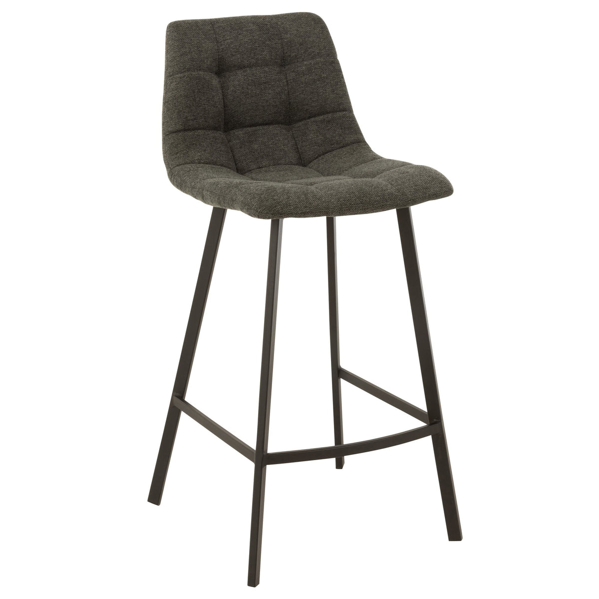 Tabouret de bar Stephane Textile/Métal Gris foncé – J-Line