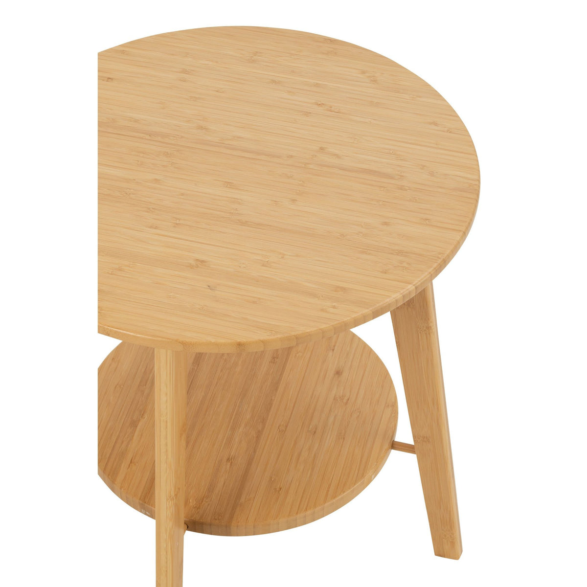 Bijzettafel Rond Bamboe Naturel Small