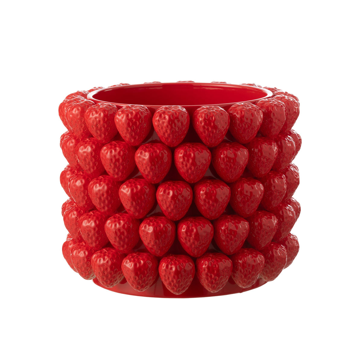 Pot de fleurs Fraises Céramique Rouge Extra Large J-Line