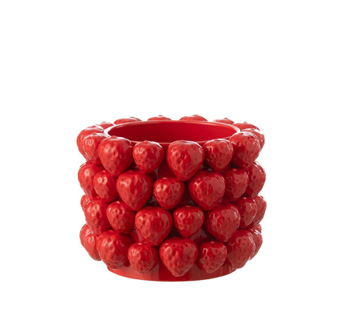 Pot de fleurs Fraises Céramique Rouge Large J-Line