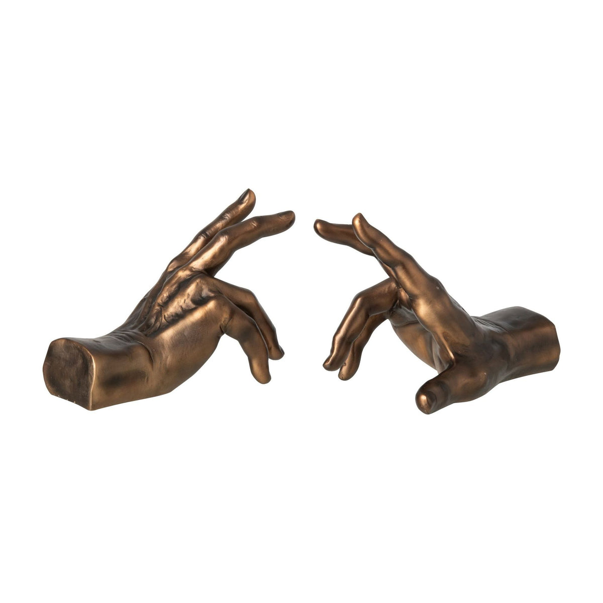 Serre-livres Mains Polyrésine Bronze Lot de 2 J-Line