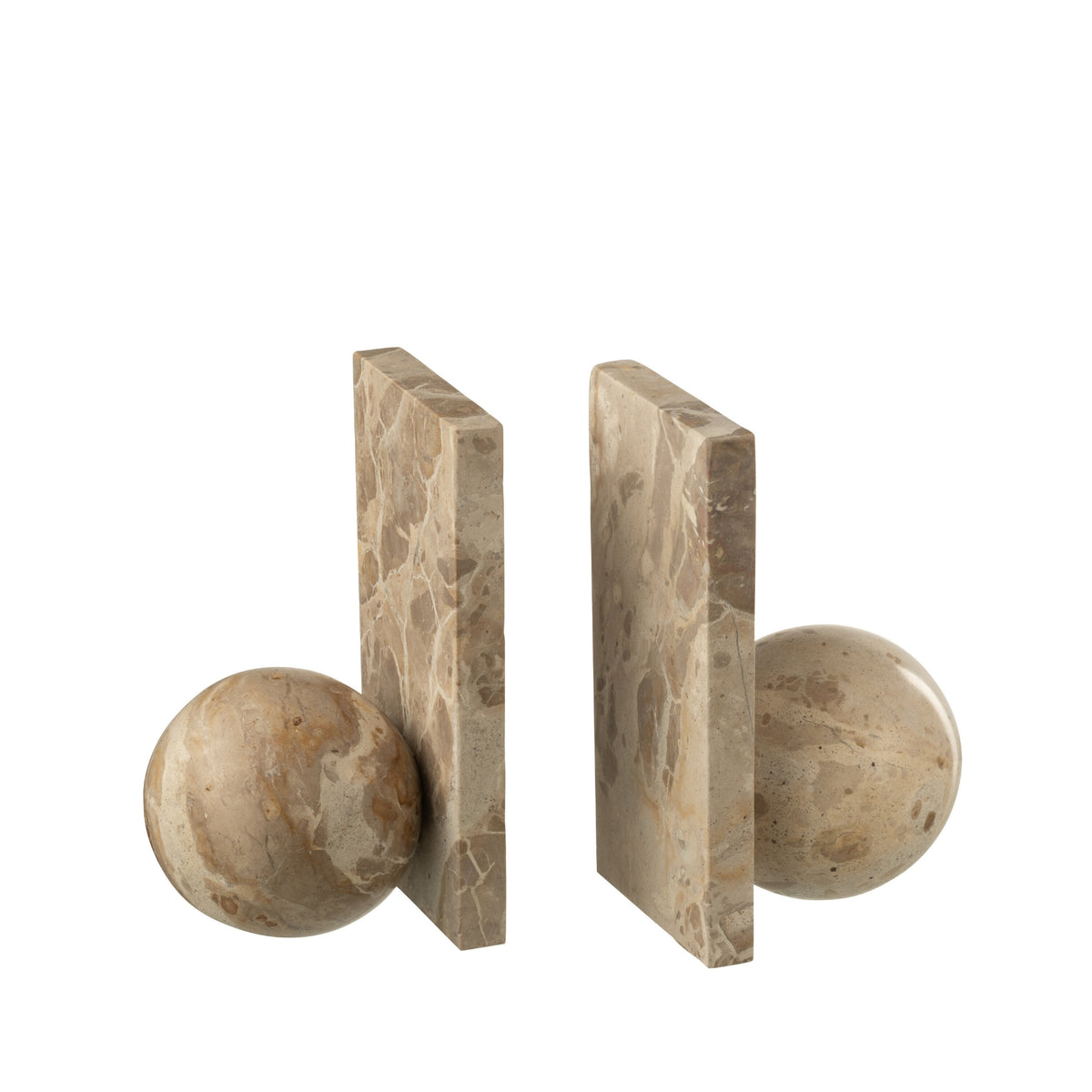 Boekensteun Marmer Beige J-Line - Boekensteun - J-Line - livinglovely.nl