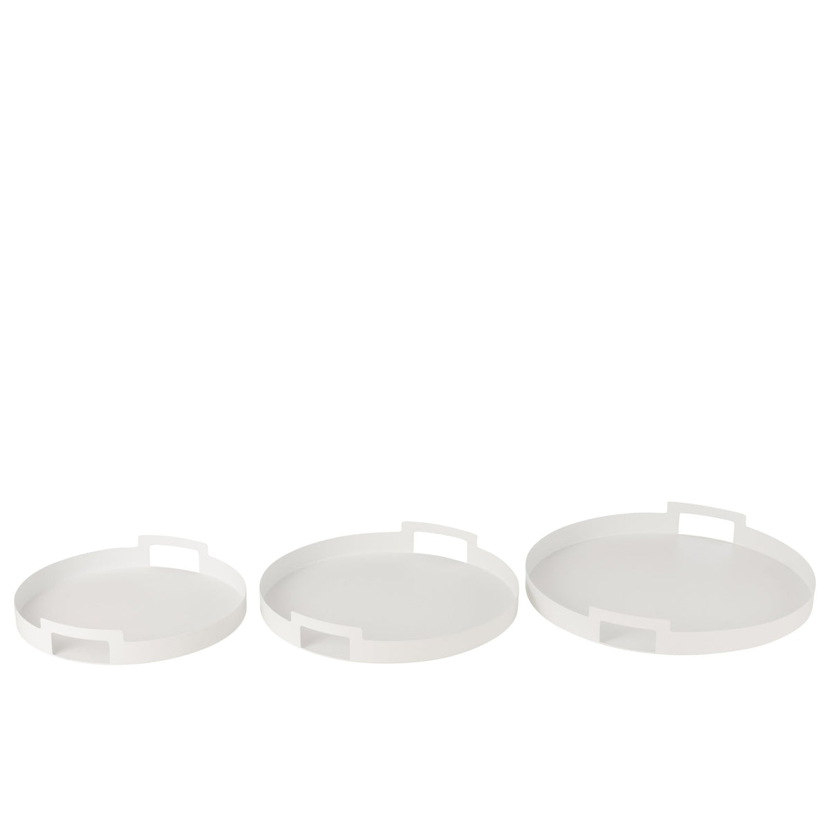 Plateau Rond Métal Blanc Lot de 3 J-Line