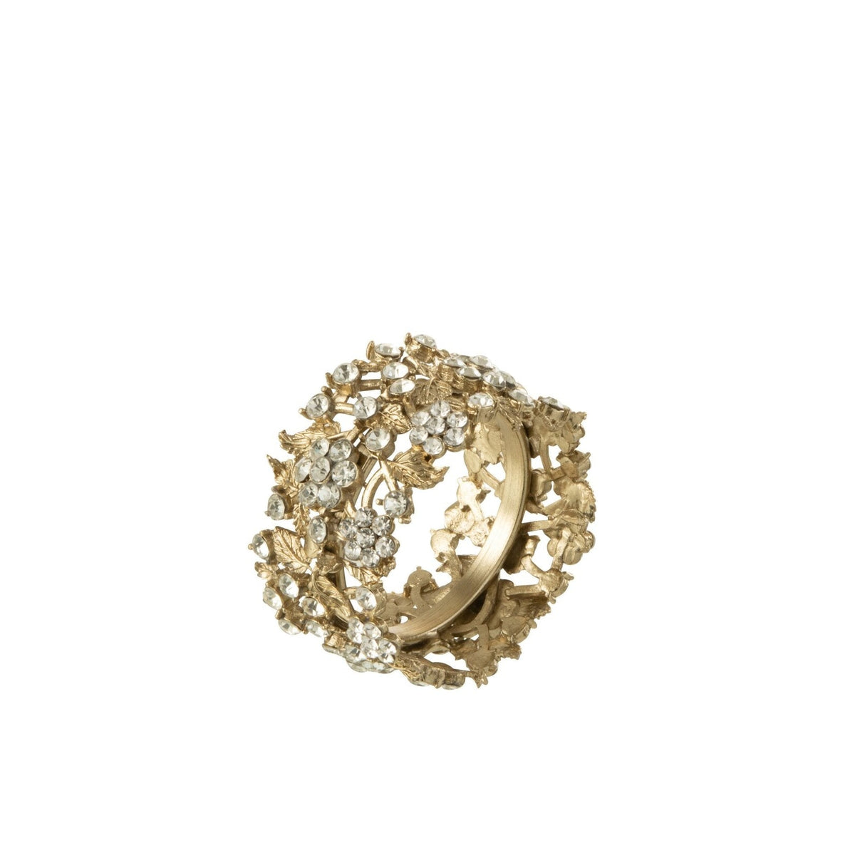Boîte de 6 ronds de serviette larges en métal doré J-Line