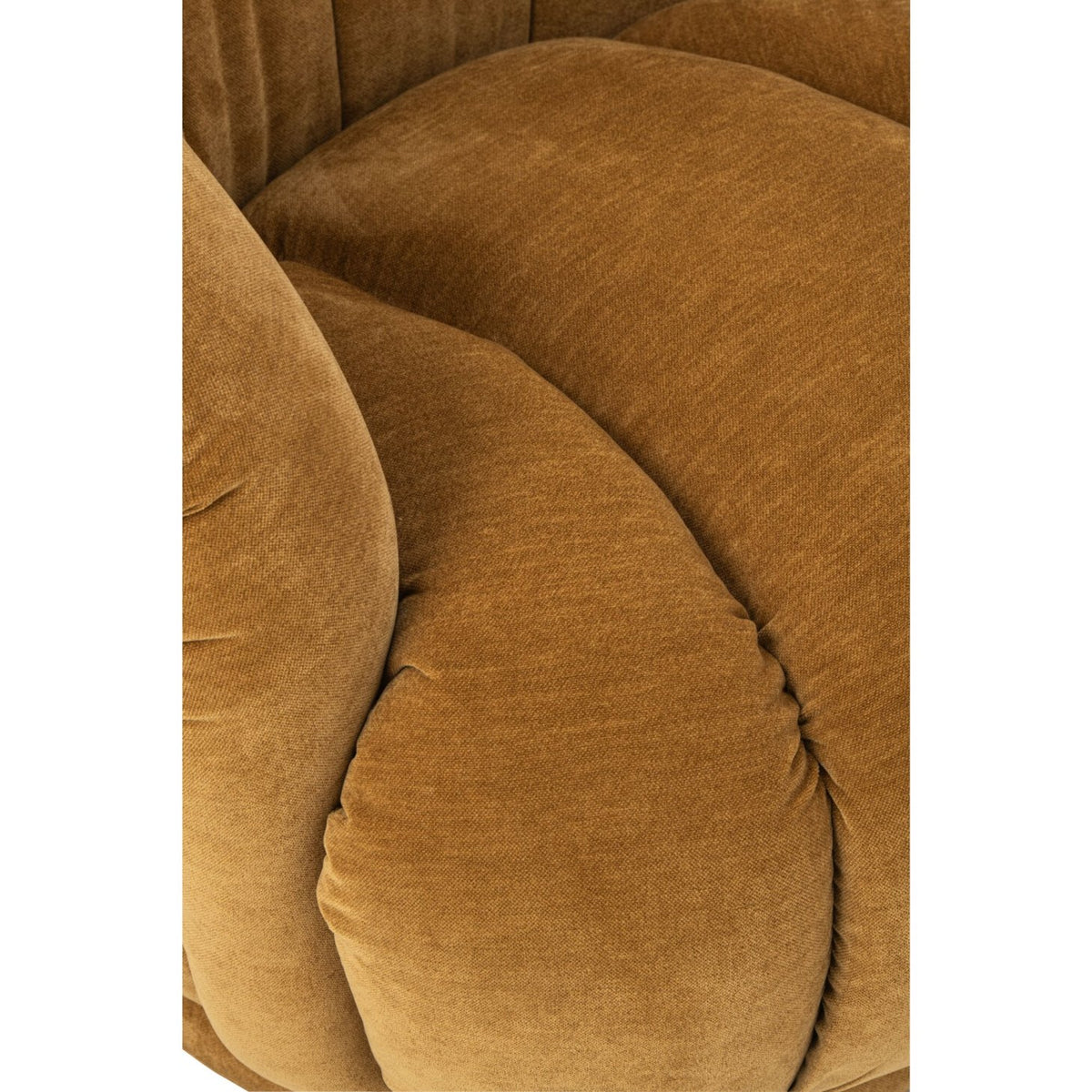 Fauteuil pivotant Plywood/Tissu Jaune moutarde J-Line