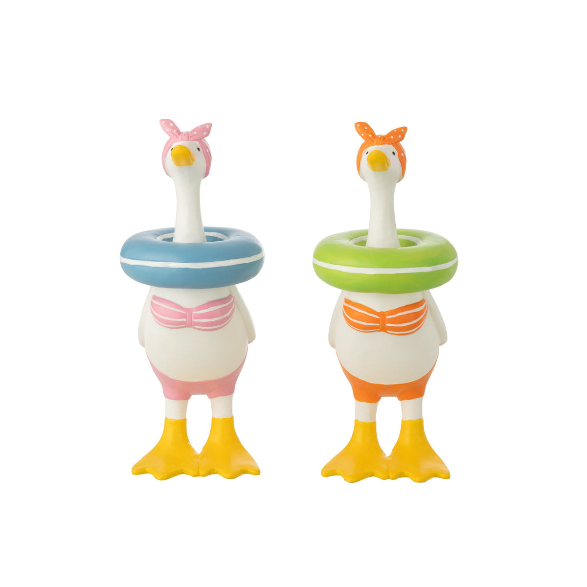 Canard en polyrésine multicolore, grande taille, assortiment de J-Line
