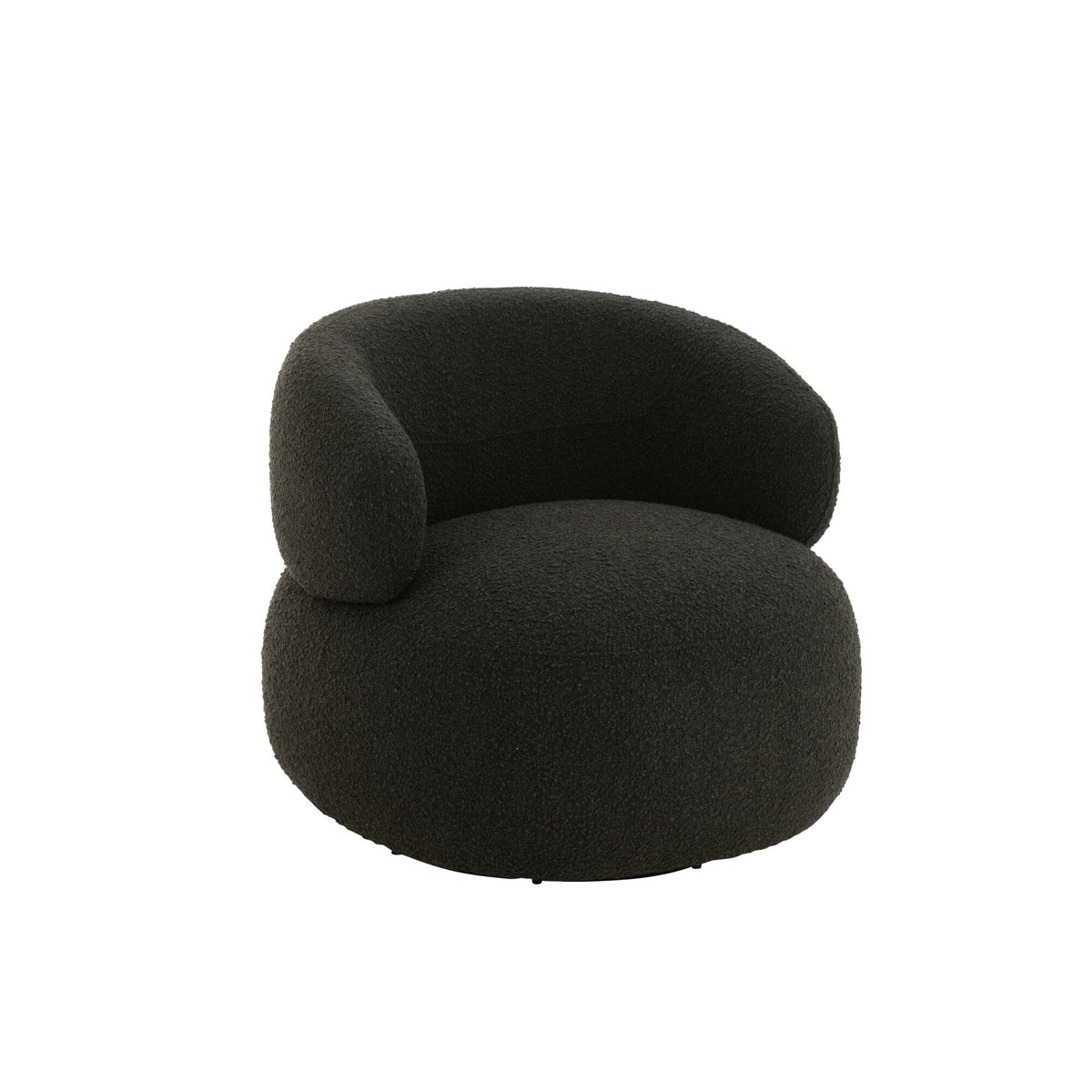 Fauteuil pivotant rond en mousse noir J-Line