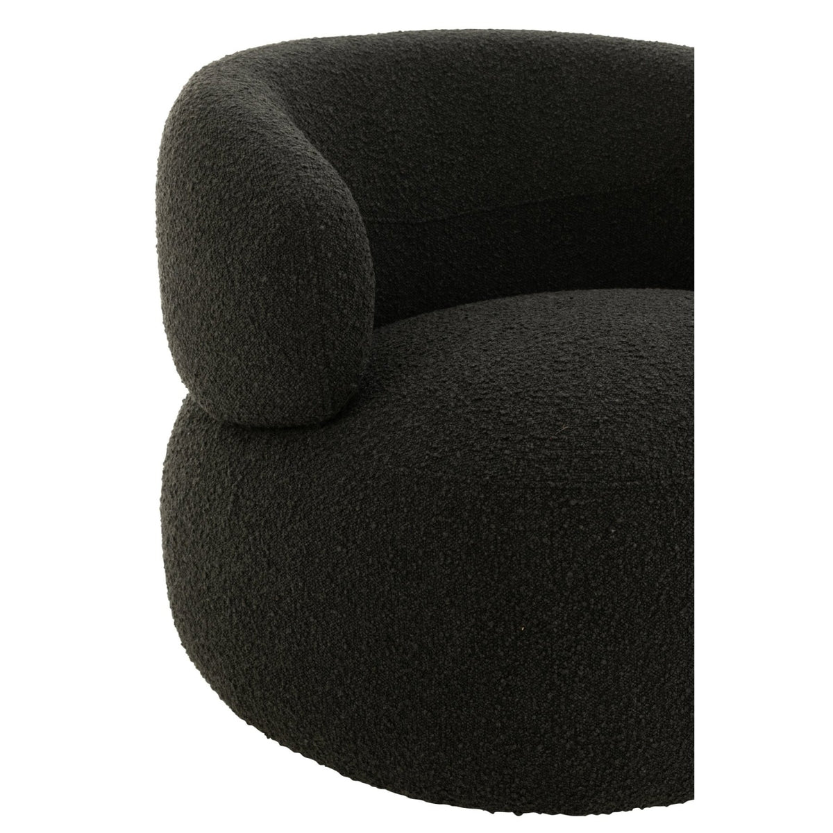 Fauteuil pivotant rond en mousse noir J-Line