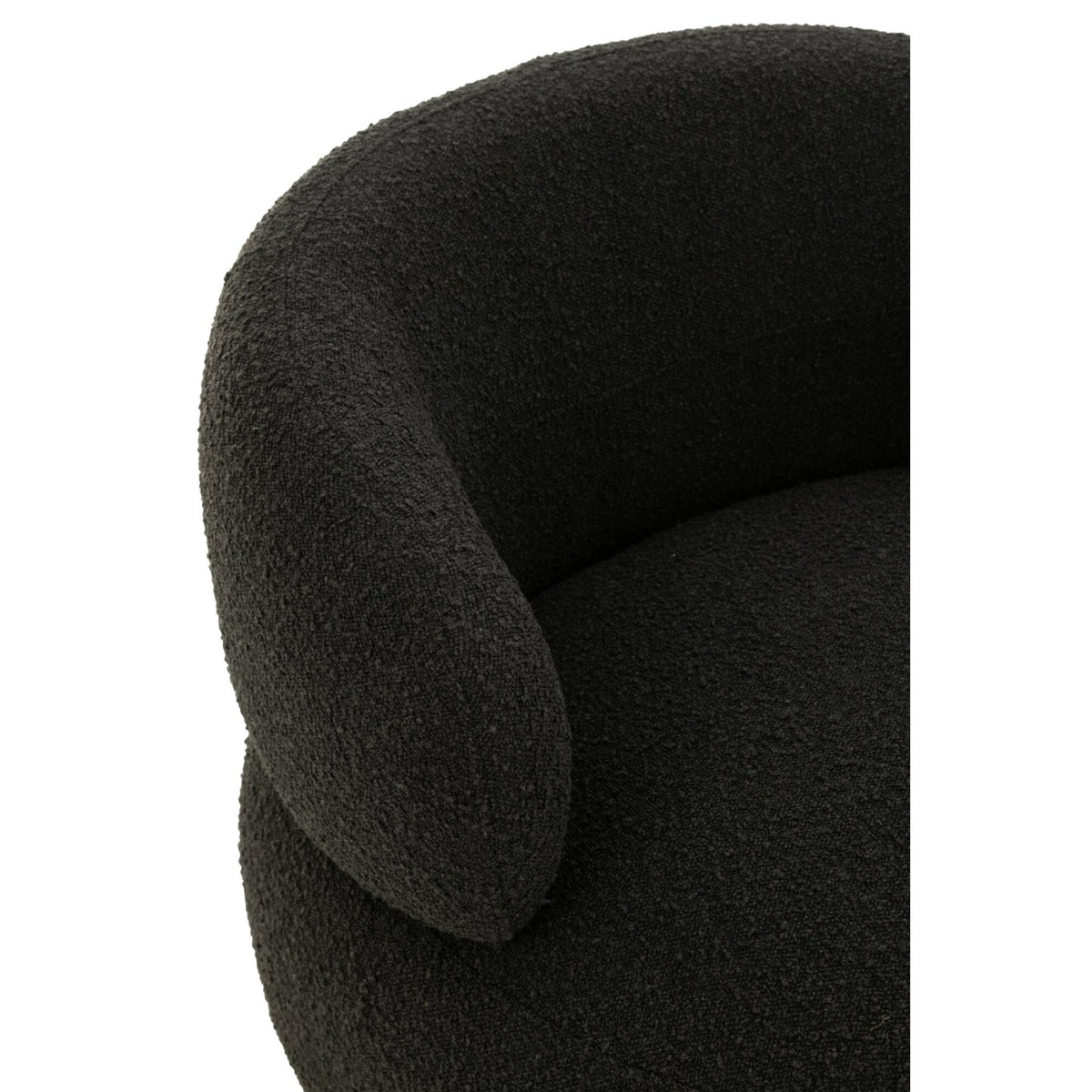 Fauteuil pivotant rond en mousse noir J-Line