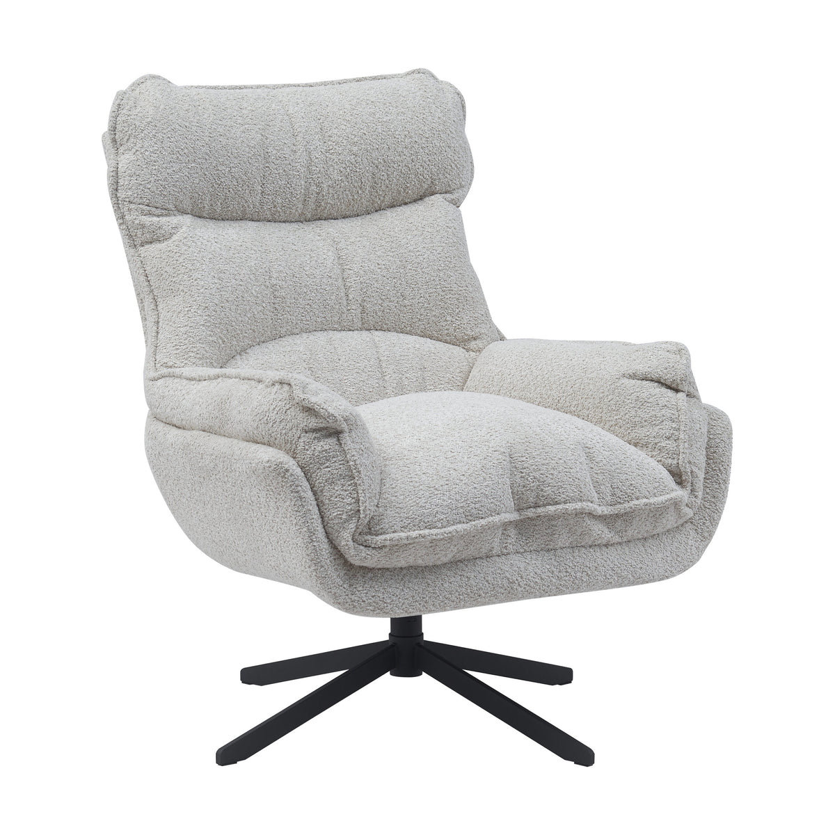 Fauteuil Vera Off White van Starfurn met armleuningen en draaibare voet
