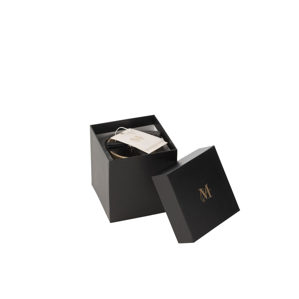 Geurkaars M-Chic Glas Goud/Zwart Small-48u