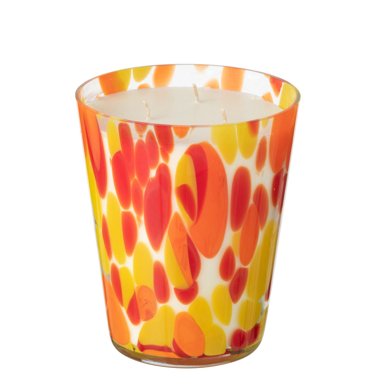 Bougie parfumée Noa Rouge/Jaune Large 95 heures J-Line