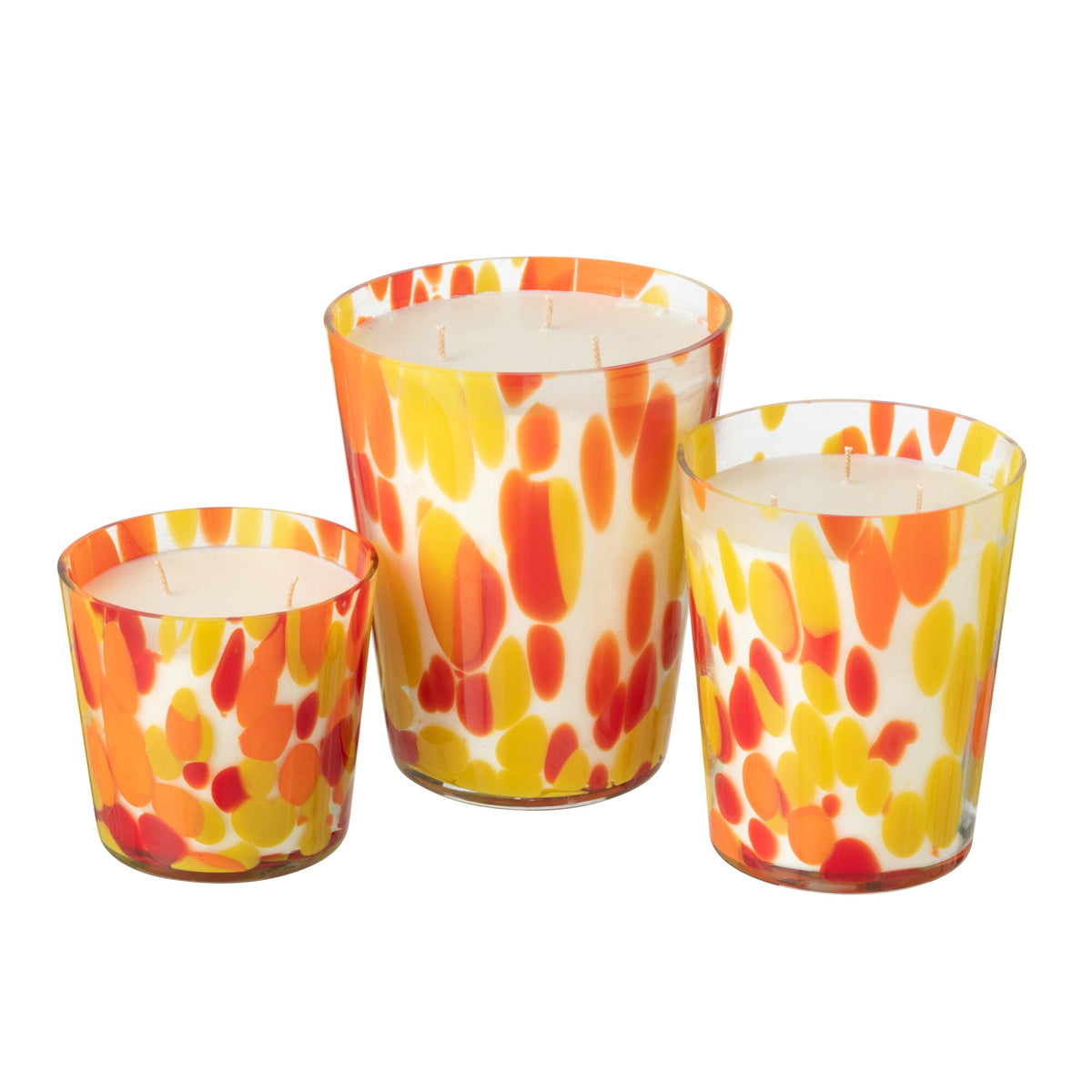 Bougie parfumée Noa Rouge/Jaune Large 95 heures J-Line