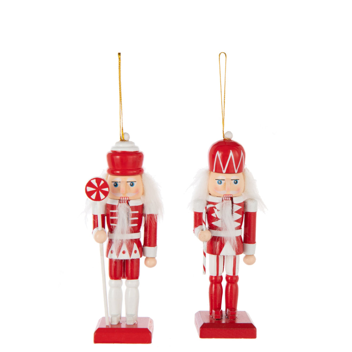 Pendentif Casse-noix Bois de pin Rouge/Blanc Lot de 2 J-Line