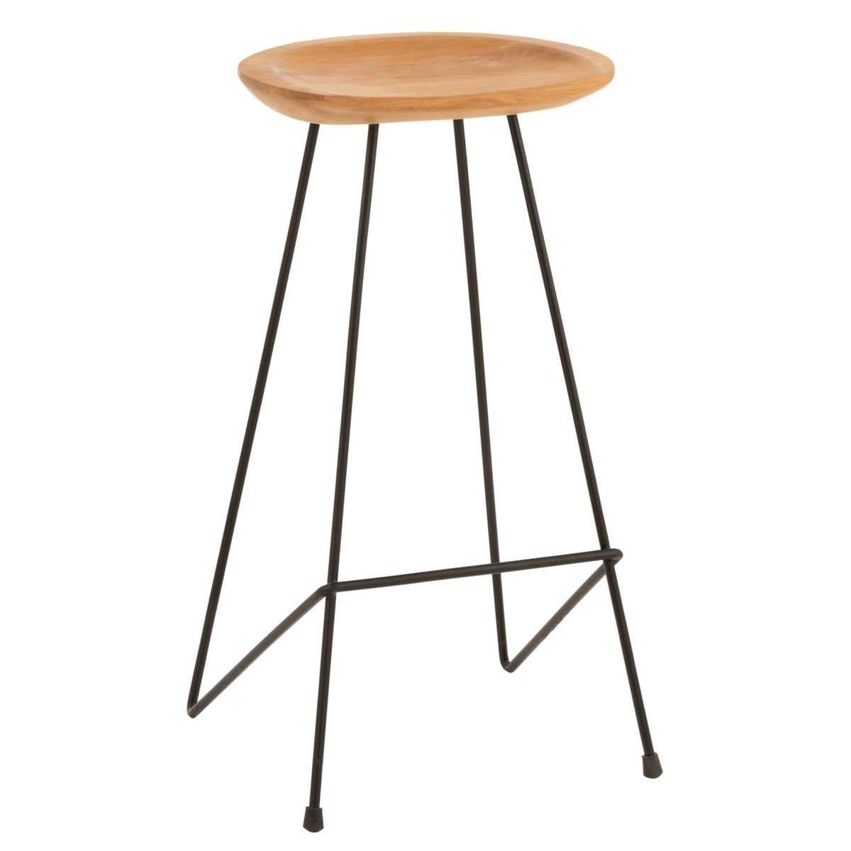 Tabouret de bar Bois de teck/Fer Naturel J-Line