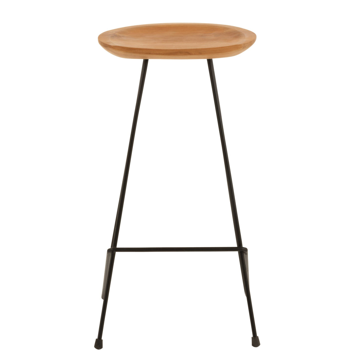 Tabouret de bar Bois de teck/Fer Naturel J-Line