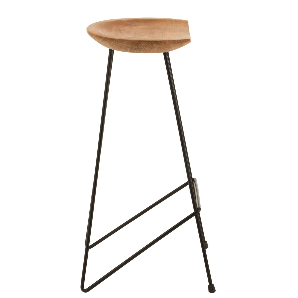 Tabouret de bar Bois de teck/Fer Naturel J-Line