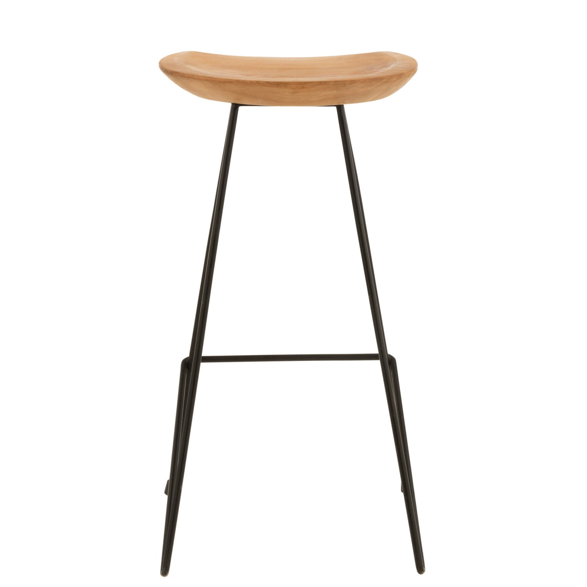 Tabouret de bar Bois de teck/Fer Naturel J-Line