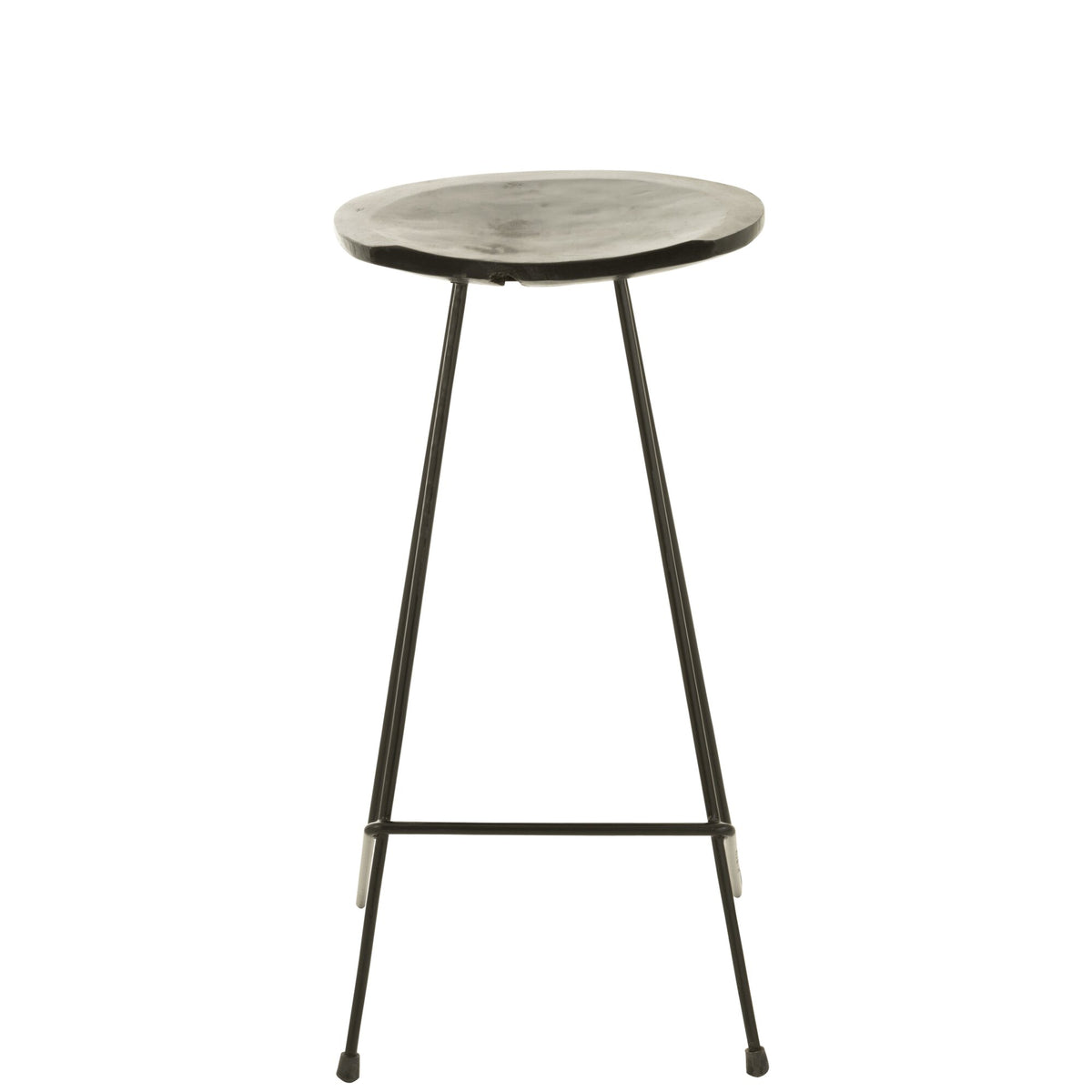 J-Line Tabouret de bar Bois de teck/Fer noir