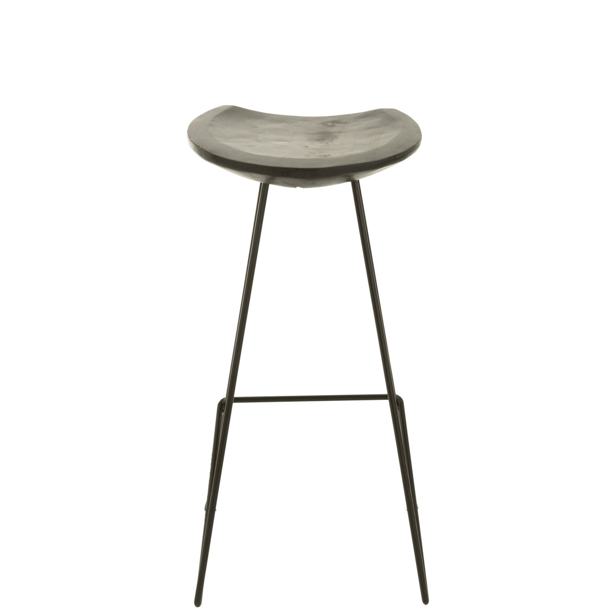 J-Line Tabouret de bar Bois de teck/Fer noir