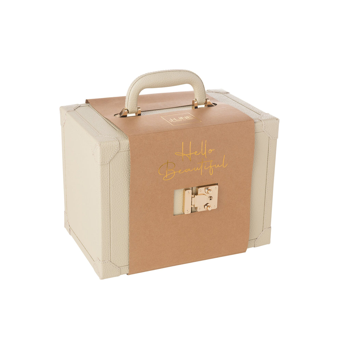 Coffret à Bijoux Avec Poignée Similicuir Beige J-Line