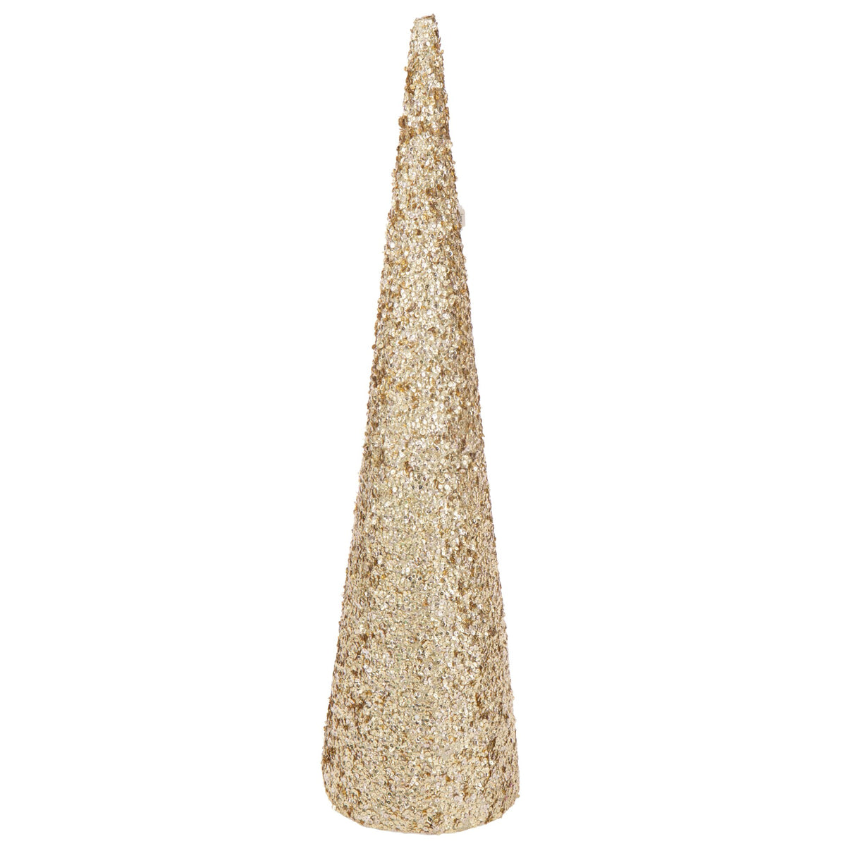 Cône à paillettes en mousse couleur or, grand modèle H120 cm, J-Line
