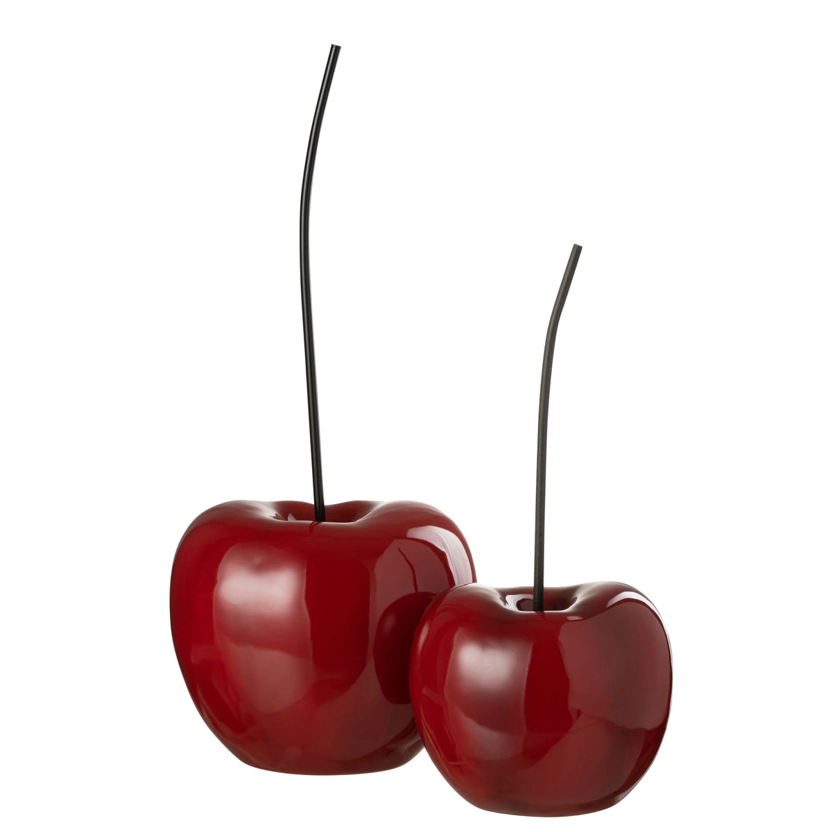 Cerf en résine rouge brillant petit L20cmxB17cmxH42cm J-Line