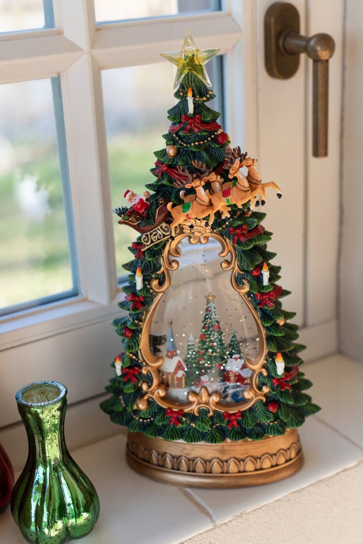 Village de Noël avec éclairage multicolore J-Line