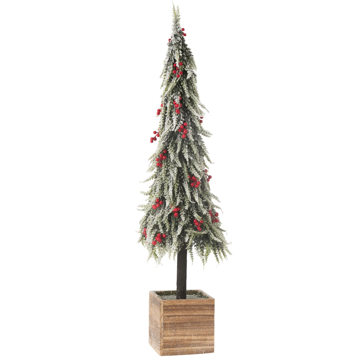 Sapin de Noël + neige artificielle LED vert/rouge extra large H95 cm J-Line