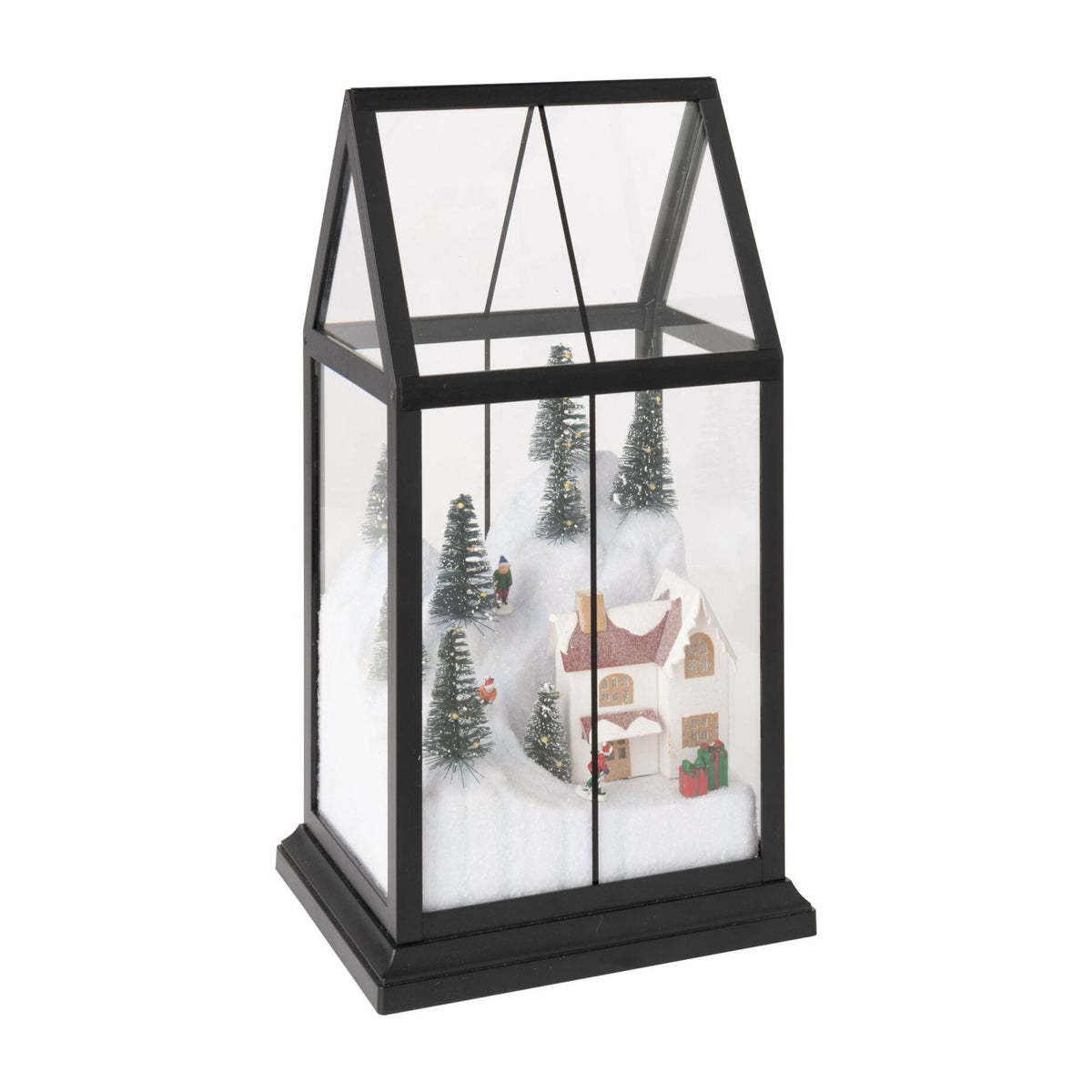 Village de Noël en verre LED multicolore Small J-Line