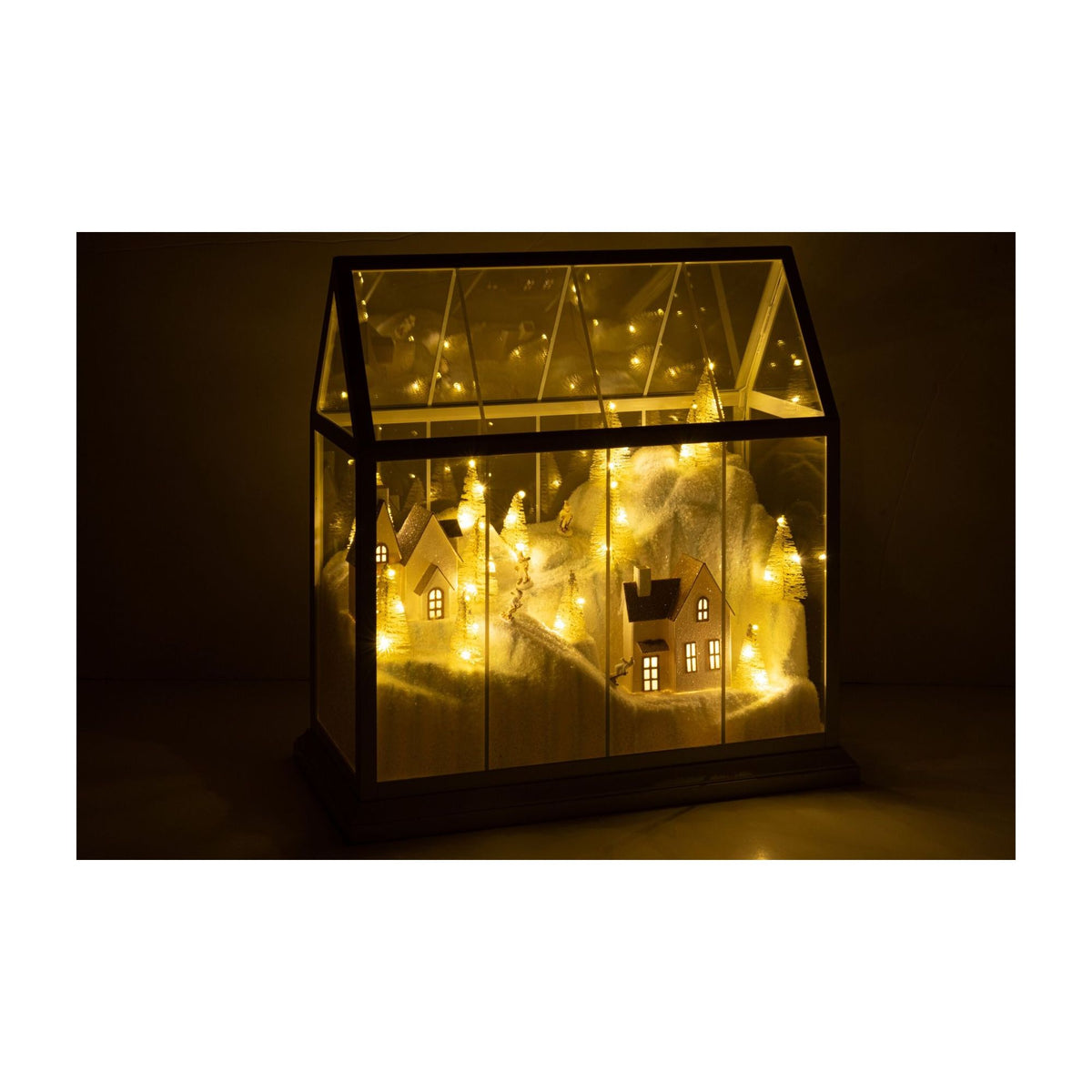 Village de Noël Verre LED Blanc/Or Large J-Line
