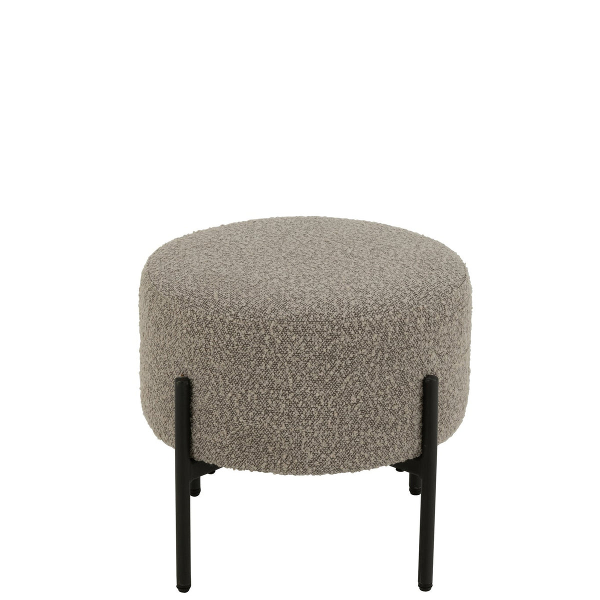 Tabouret Boucle Multiplex/Polyester Gris/Noir J-Line